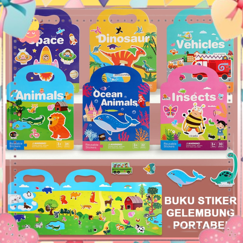 

Buku Stiker Tenang DIY/Buku Stiker Anak/Buku Aktivitas Stiker Dapat Digunakan Kembali/Mainan Edukasi Anak Tahan Air