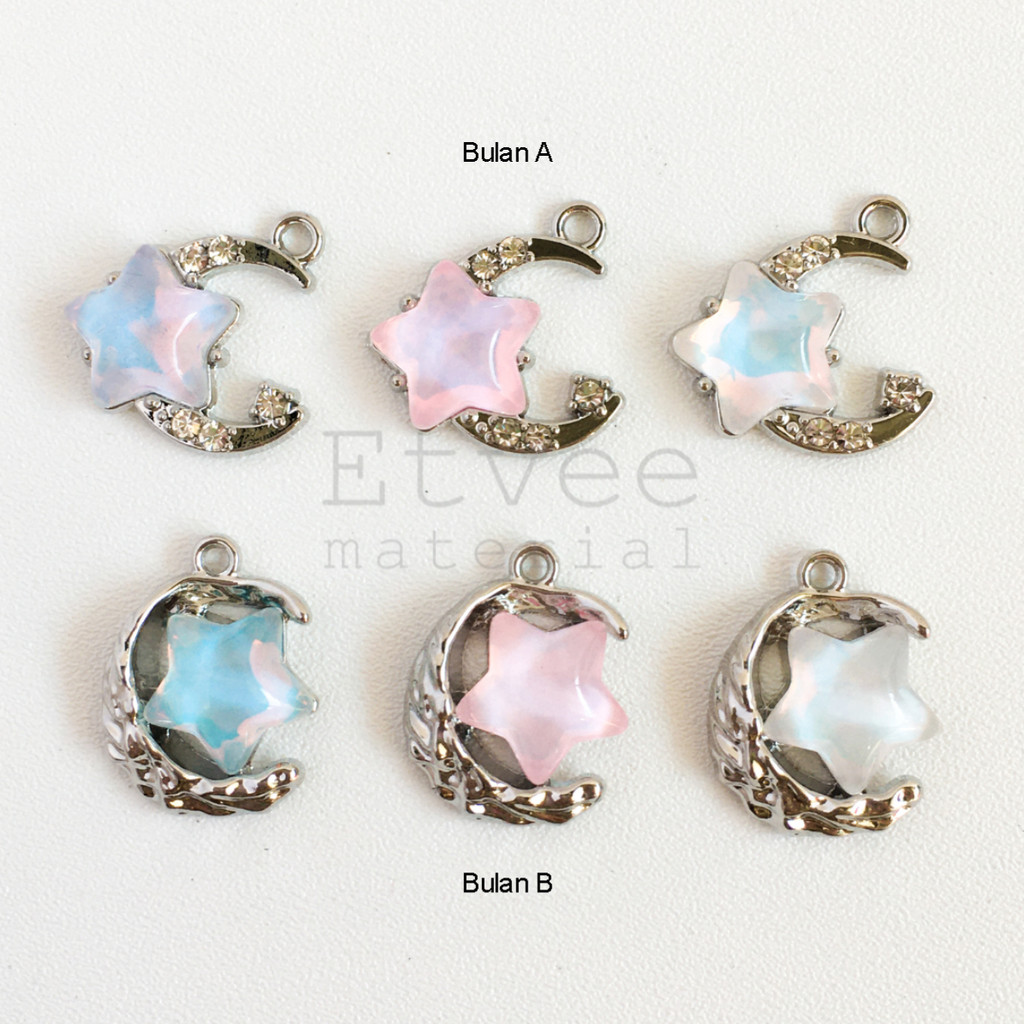 L186 Liontin bandul kalung bulan bintang