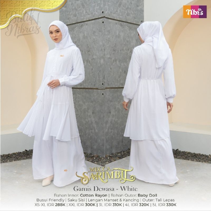 Jual Nibras Gamis Mecca Sarimbit White