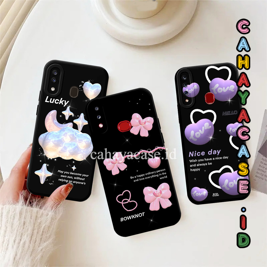 Samsung A20s A10s A20 A30 Softcase Karakter - Casing Motif Pita Hitam - Custom Case Hp - Silikon