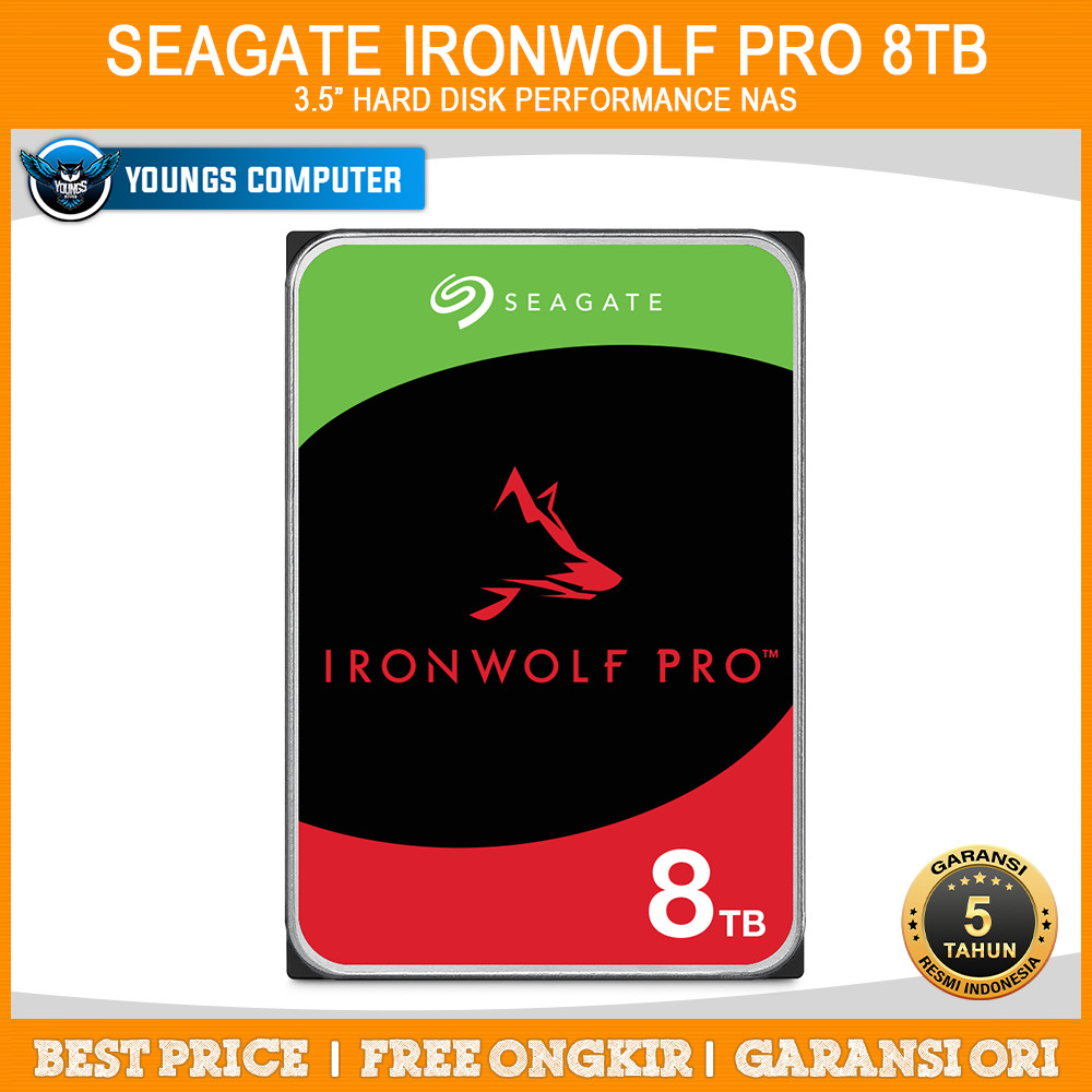 HDD 3.5" SEAGATE IronWolf Pro 8TB NAS MFI 3 Tahun