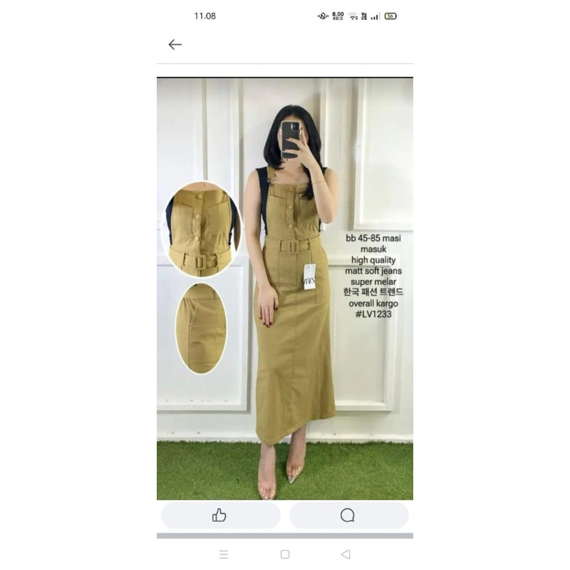 JUMPSUIT ROK CARGO OVERALL WANITA MURAH / BAJU KODOK WANITA