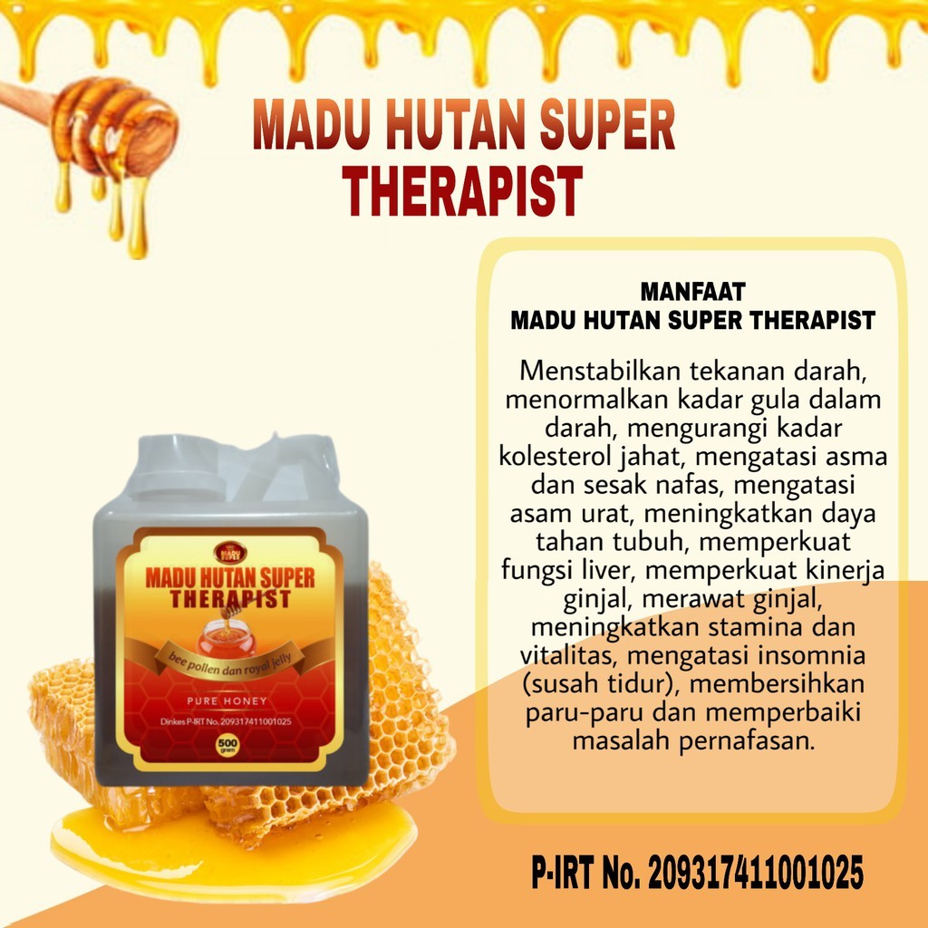 

MADU HUTAN SUPER THERAPIST KALIMANTAN BEE POLLEN DAN ROYAL JELLY 500gr