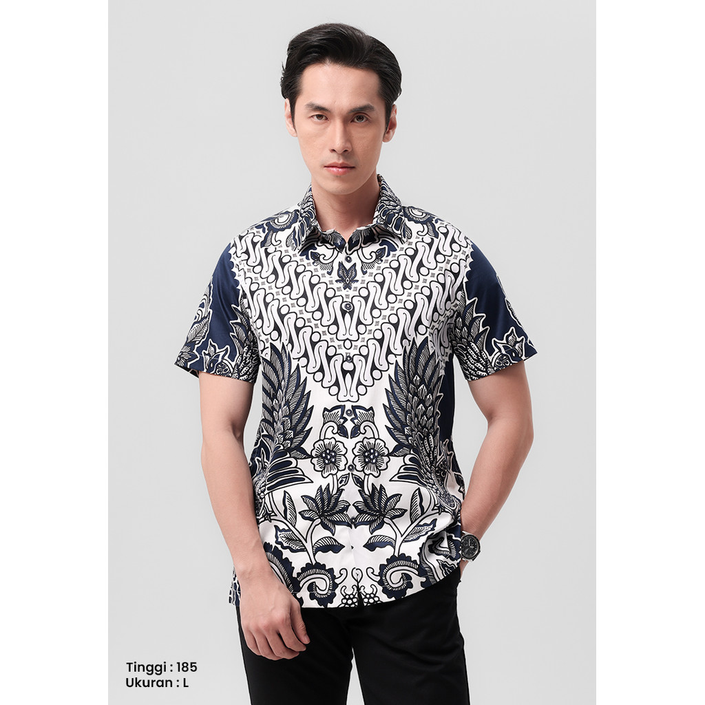 MANZONE - Kemeja Batik Lengan Pendek Radenjaya  Modern Fit - Beige