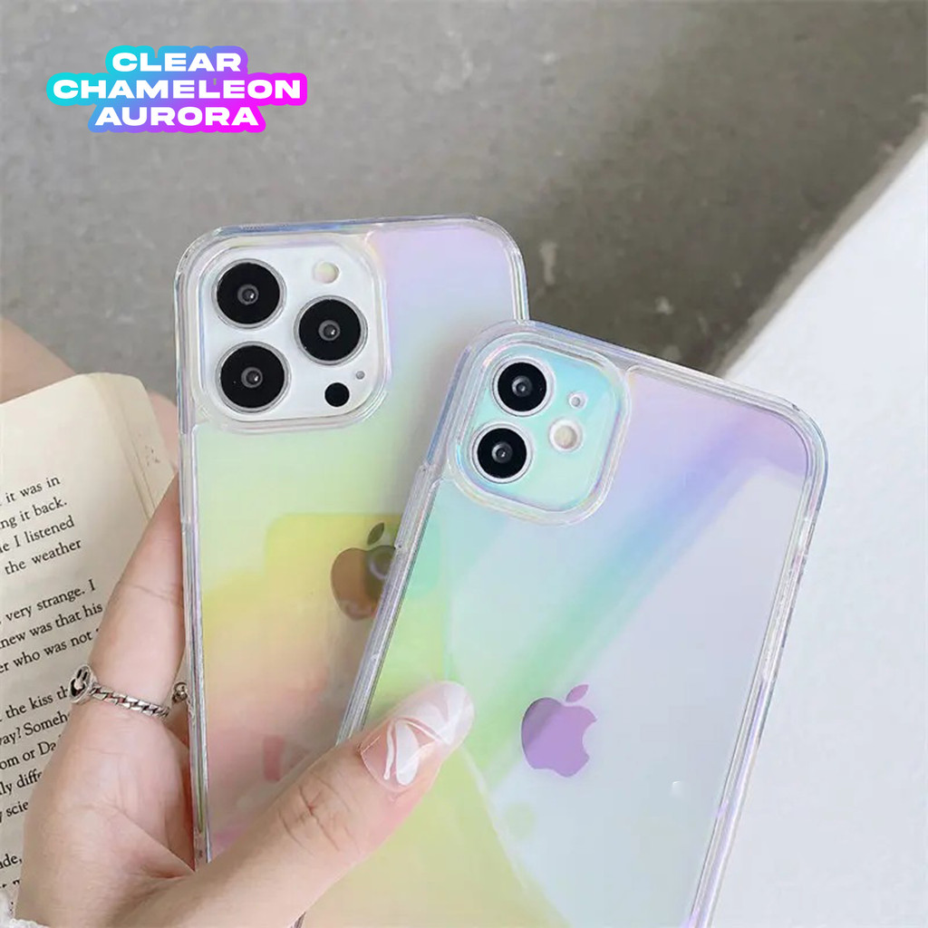 Case Rainbow Crystal Iphone 15 14 13 12 11 X XS XR XSMAX Softcase Aurora Pelangi Gradient Color
