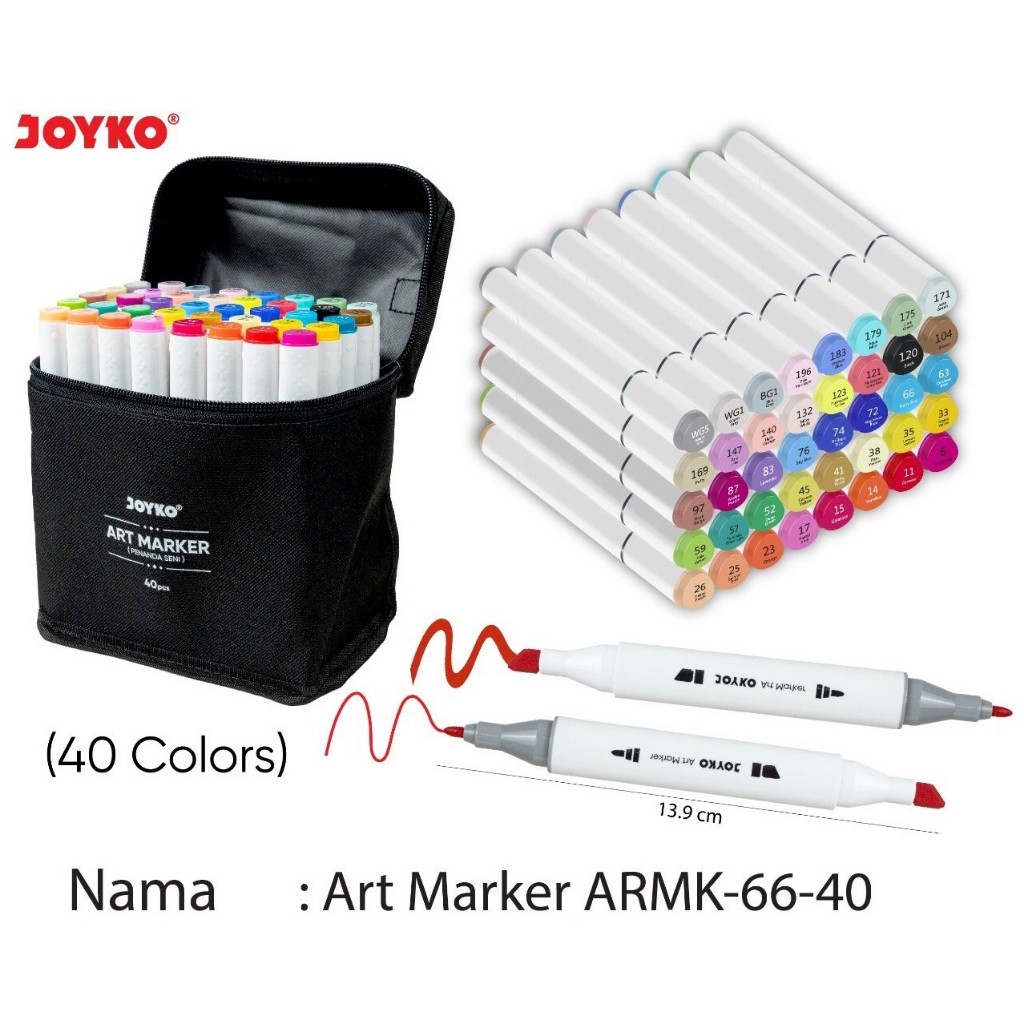 

JOYKO art marker/spidol gambar anime/spidol warna 40 warna ARMK-66-40