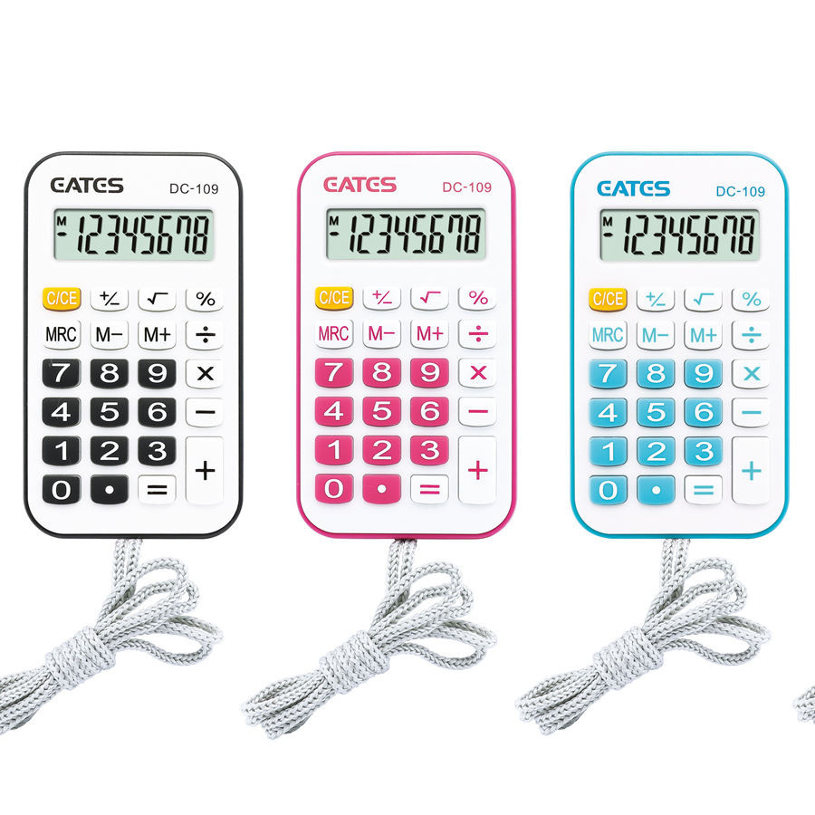 

Mini Pocket Calculator 8-Digits Calculator for Student Easy to Carry Colorful Calculadora with Rope