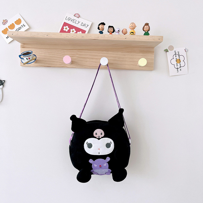 Sanrio Plush Bag Cartoon Stuffed Soft Doll Toy Cute Kuromi My Melody Shoulder Bag Cinnamoroll Bag De