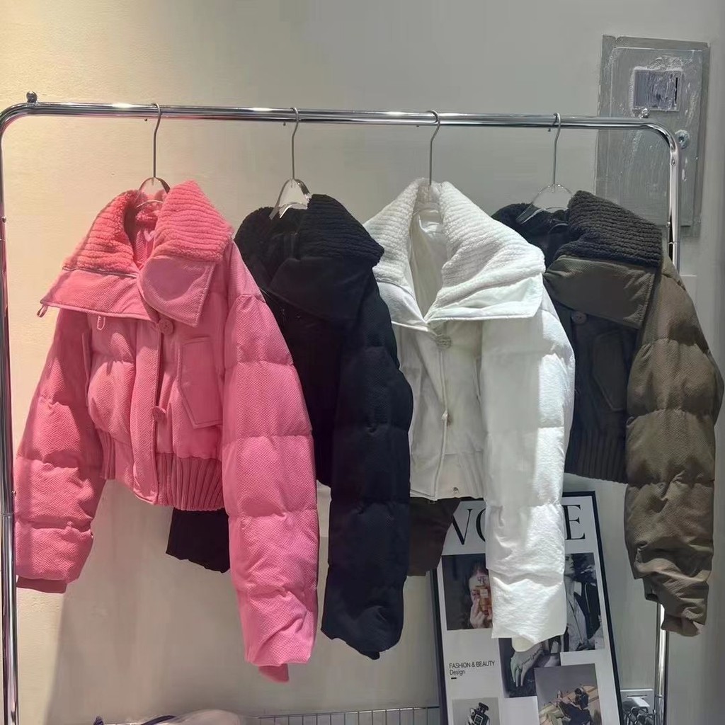 WOMAN WINTER CROP PUFFER JACKET COAT JAKET WANITA MUSIM DINGIN