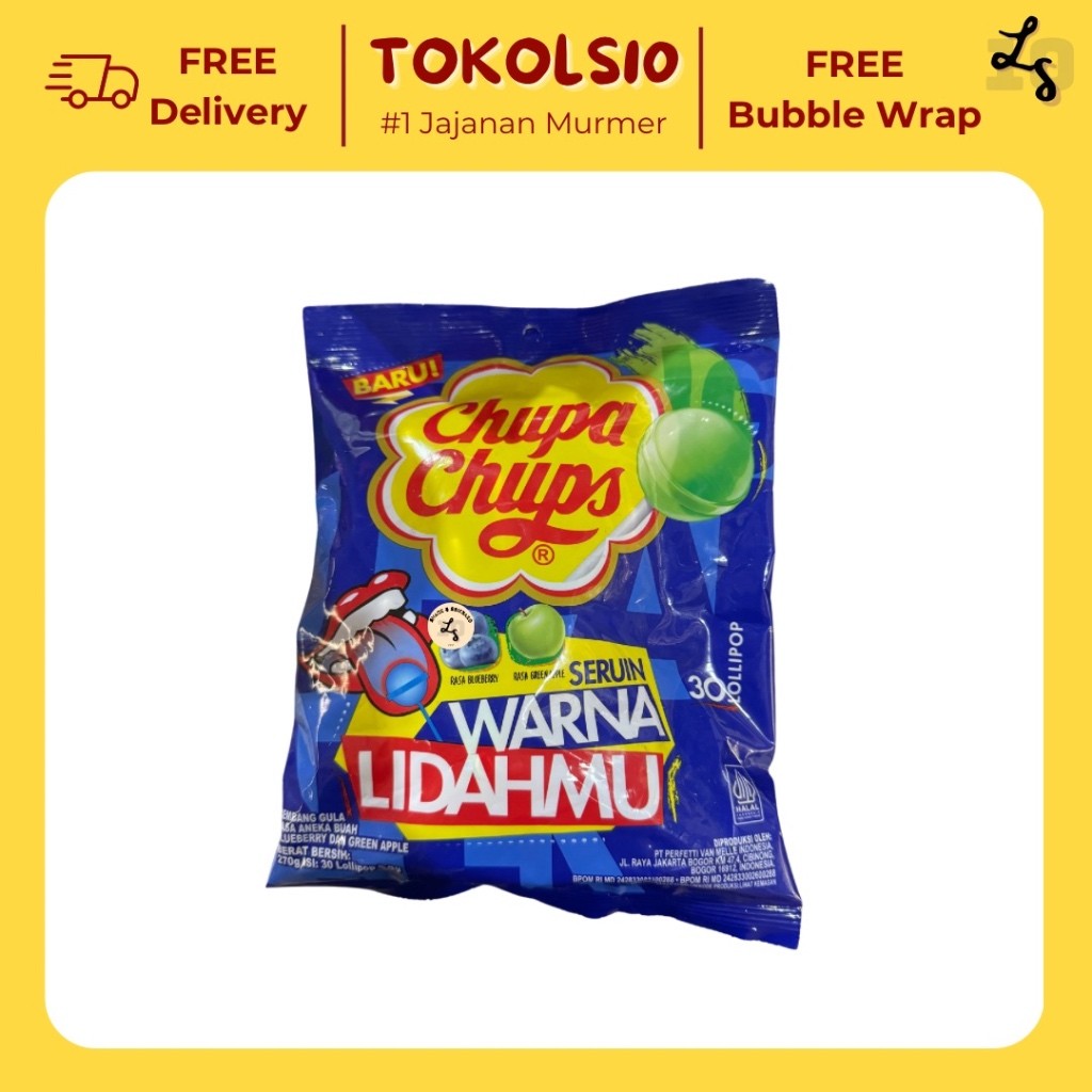 

Chupa Chups WARNAI LIDAHMU Pouch/Jar 1 Toples Isi 30 pcs @9gr