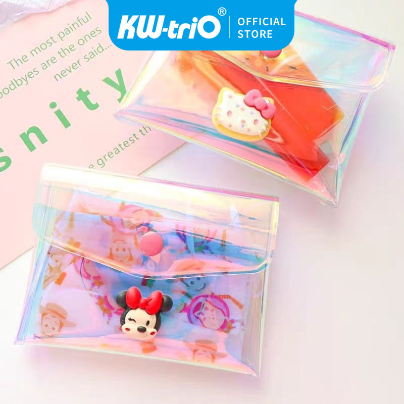Tas Dompet PVC Transparent Hologram aesthetic/ Cosmetic pouch/dompet mini/Hologram Pouch Pencil Case