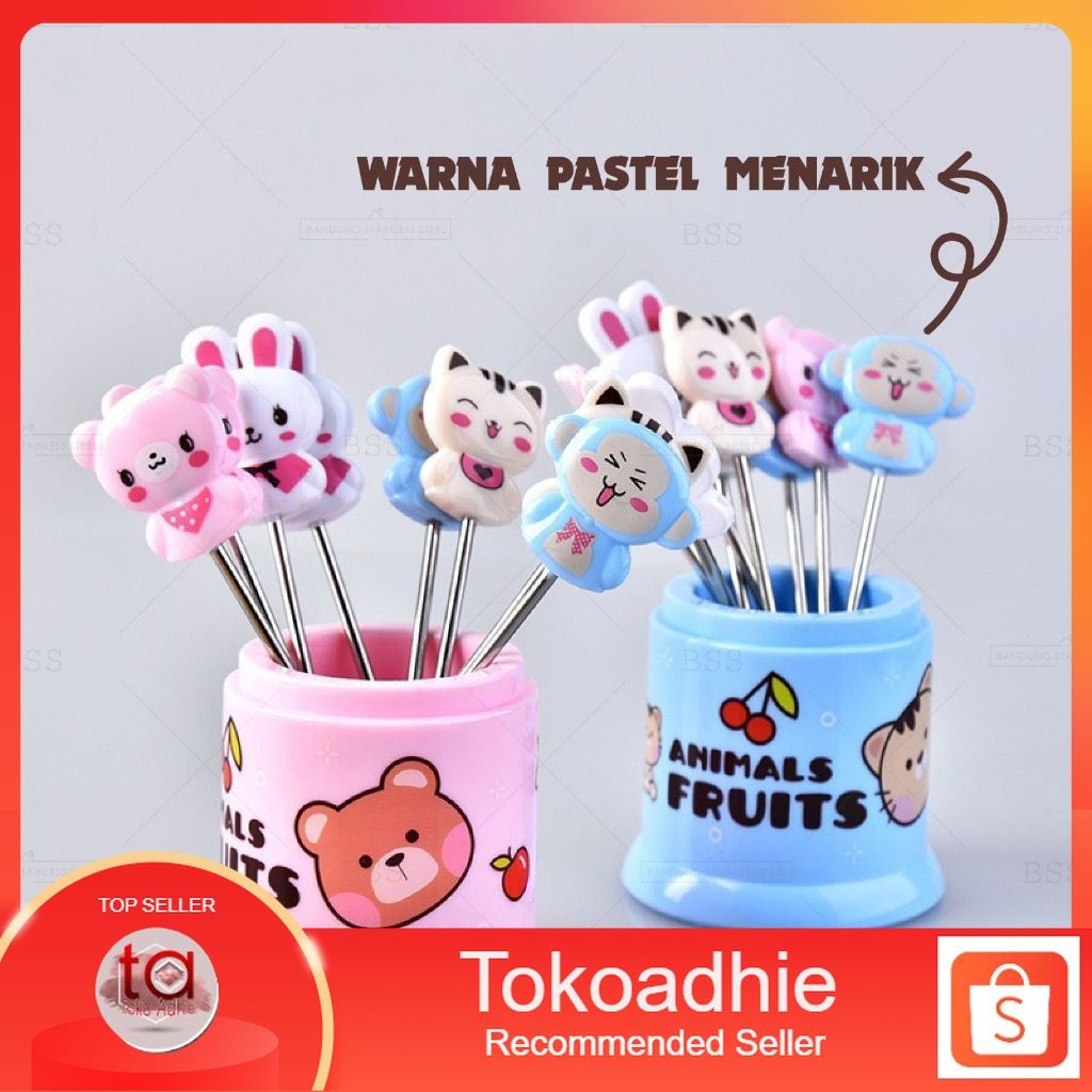 Garpu kue karakter Garpu Kue garpu puding | Garpu Kue Lucu garpu kue animal tusukan kue - Tokoadhie