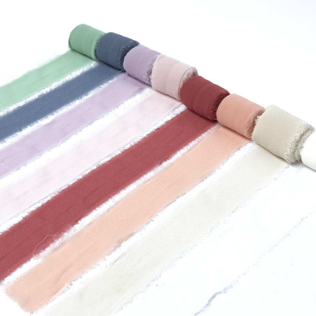 

1 Roll Pita Chiffon Raw Hem 4 Cm Panjang 5 Meter Korean Ribbon Florist Accessories Fst