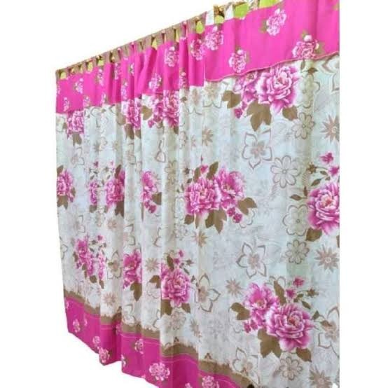 ✨READY✨ -Gorden Pintu Rumbai Motif Bunga Gorden Pintu Kamar - tulip hijau