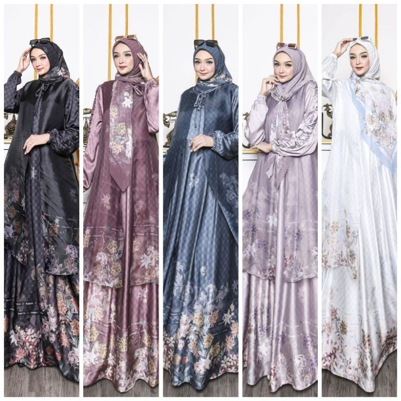 cod rizkiya series by humaira syar'i||gamis mewah silk humaira||gamis lebaran