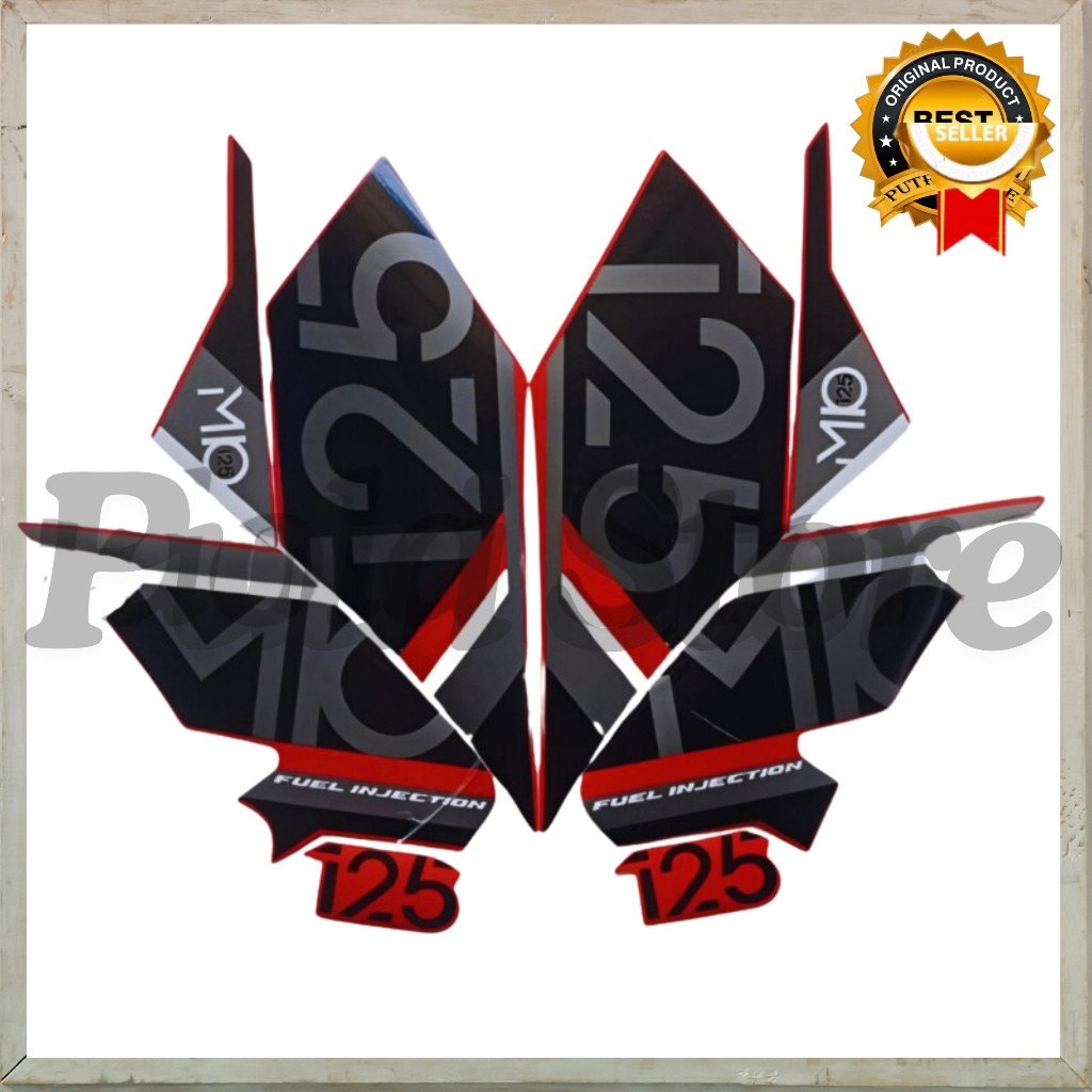 Stiker Striping Mio M3 2017 Hitam Merah List Stiker Standar Mio M3 2017 Striping Standar Mio M3 2017