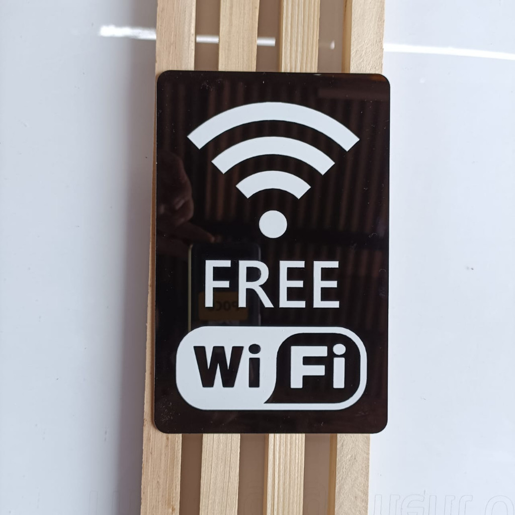 Free Wifi Sign acrylic / Papan Free Wi Fi akrilik / Papan tanda wi fi elegan aesthetic