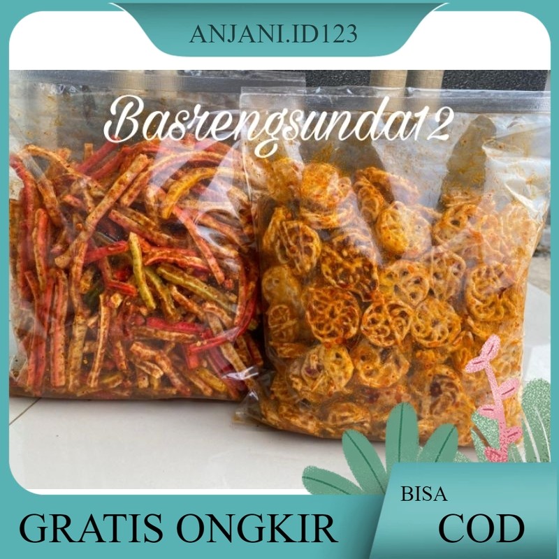 

SEBLAK BUNDLING 1KG ( Kerupuk beton 500gram + kerupuk pedo 500gram) Pedas Daun jeruk