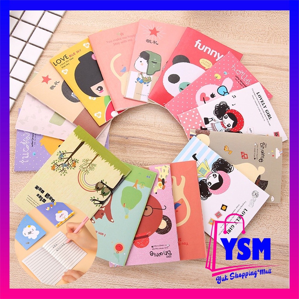 

YSM Buku Tulis Mini Motif Kartun Note Book Mini Cartoon Mini Book Notepad Karakter Buku Tulis Memo Kecil Murah