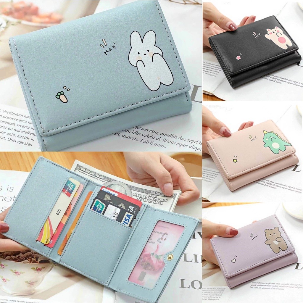 BIG PROMO MK Dompet Lipat Cantik Motif Animal Cute Fashion Wanita Dompet Kecil Wanita Cute Korean