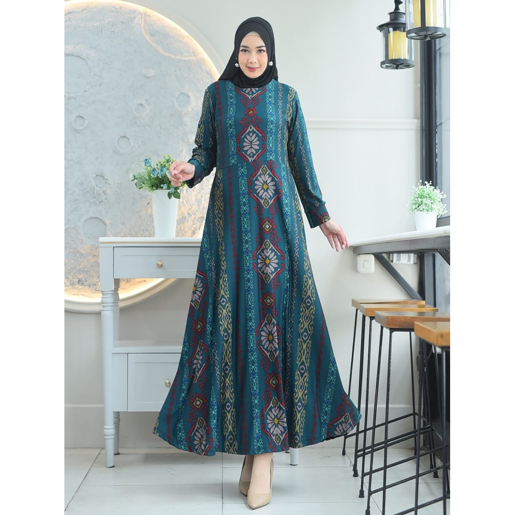MUFASH - GAMIS BUSUI MOTIF CALVIN JEANS / Gamis Tarosa #21 By Fashion Hijab Solo Bisa COD