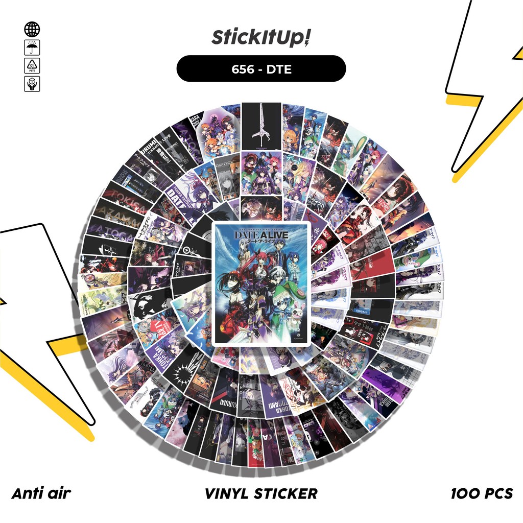 

COD 100 Pcs Stiker Date Alive Poster Lucu Anti Air Untuk Dekorasi Notebook Sepeda Skateboard Handphone DIY