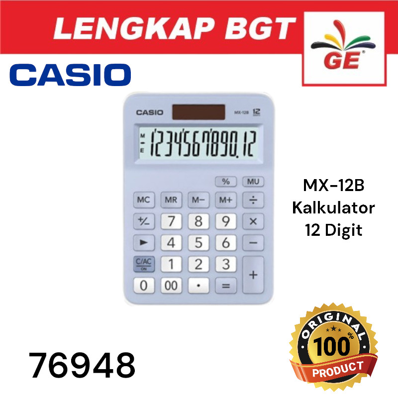 

Kalkulator Casio MX 12B 12 Digit - Blue - 76948