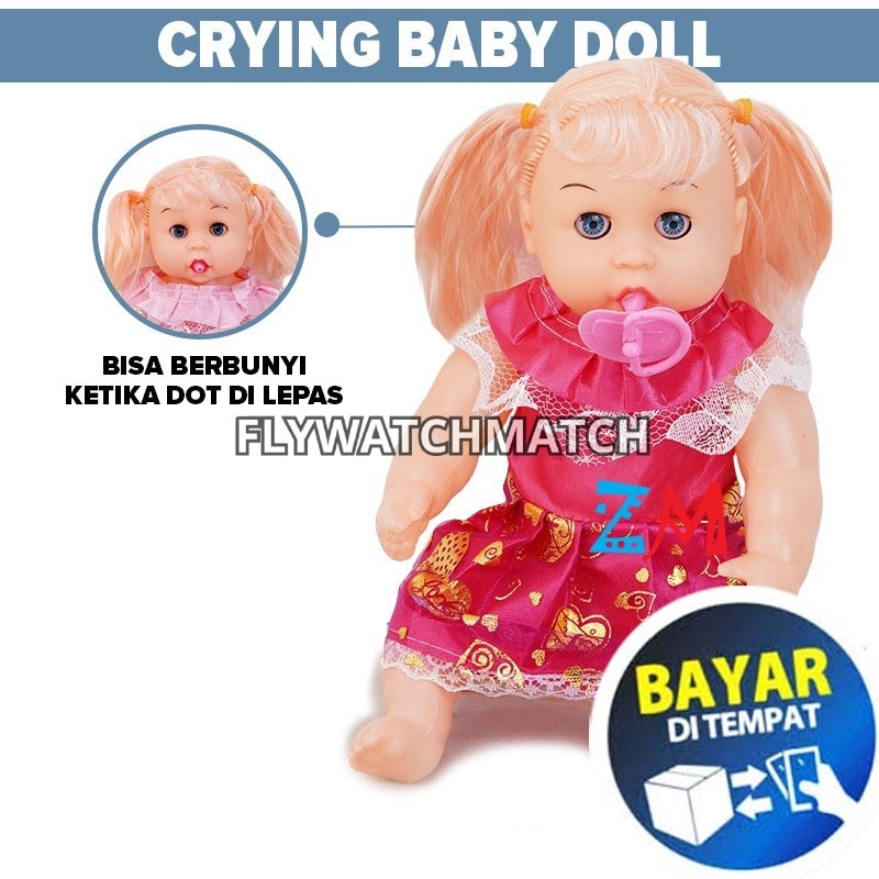 Mainan Anak Boneka Bayi Dot 001 Bersuara Papa Mama Ketawa Menanggis FW