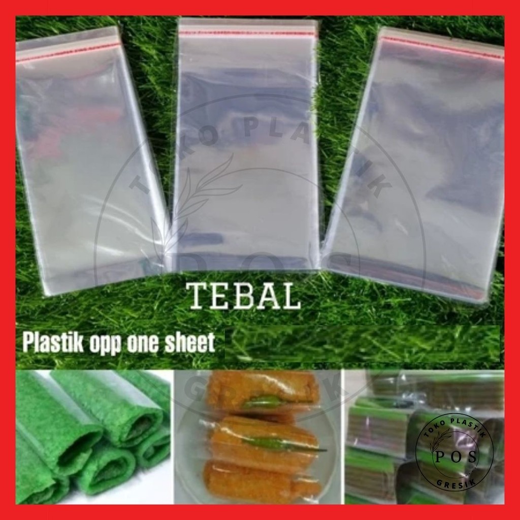 [100-lbr] OPP Lem Selapis One Sheet Plastik Selembar Plastik Kue Basah, Risoles, Kue 10x20 / 8.5x20 