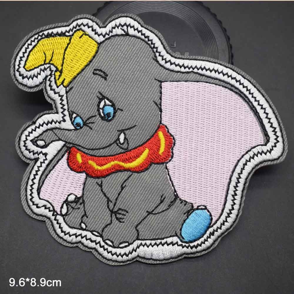 

Disney Lovely Animal Elephant Dumbo In Coffee Cup Iron On Embroidered Clothes Patches For Clothing Stickers Garment Wholesale