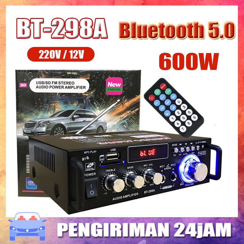 <COD>Amplifier BT-298A Bluetooth EQ Audio Amplifier Karaoke Home Theater FM Radio 600W amplifier BT2