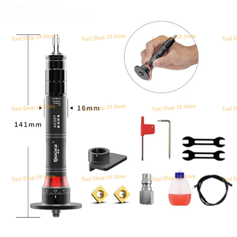 AX207 Mini Pneumatic Chamfering Machine 45 Degrees Metal Deburring Chamfer Tool Handheld Adjustable 