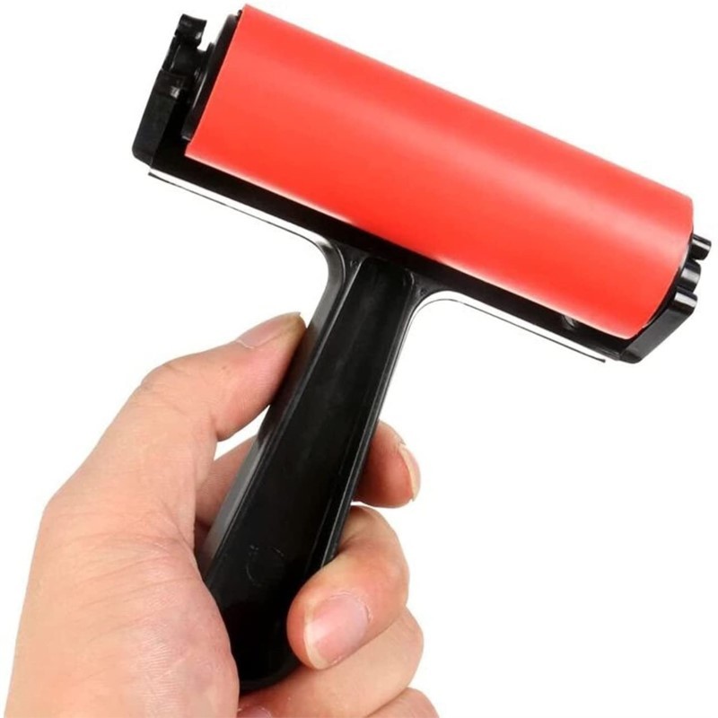 

10cm Printmaking Rubber Roller Soft Brayer Craft Projects Ink And Stamping Tools Print Rollers Construction Hand Tool