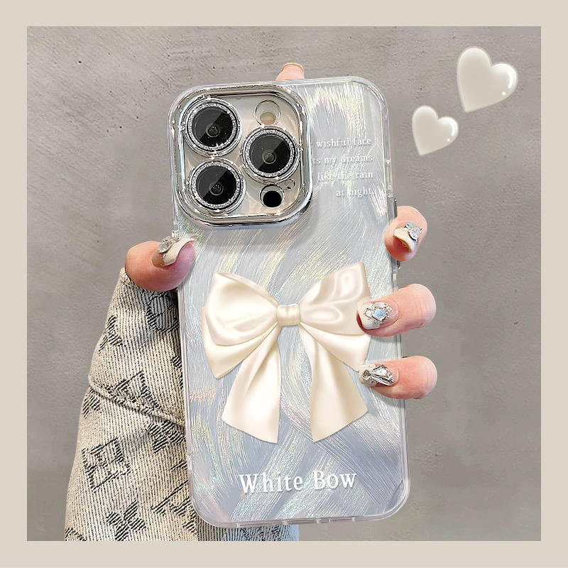 Suasana Krem​Bow Kasing Hp IPhone 11 11 Pro 11 Pro Max 12 12 Pro 12 Pro Max Print Original Case Hp I