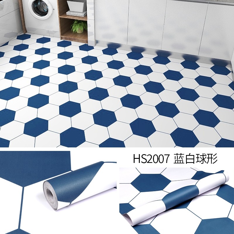 2M * 61CM PVC tahan air non-slip stiker lantai dapur kamar mandi / stiker lantai dapur kamar mandi b