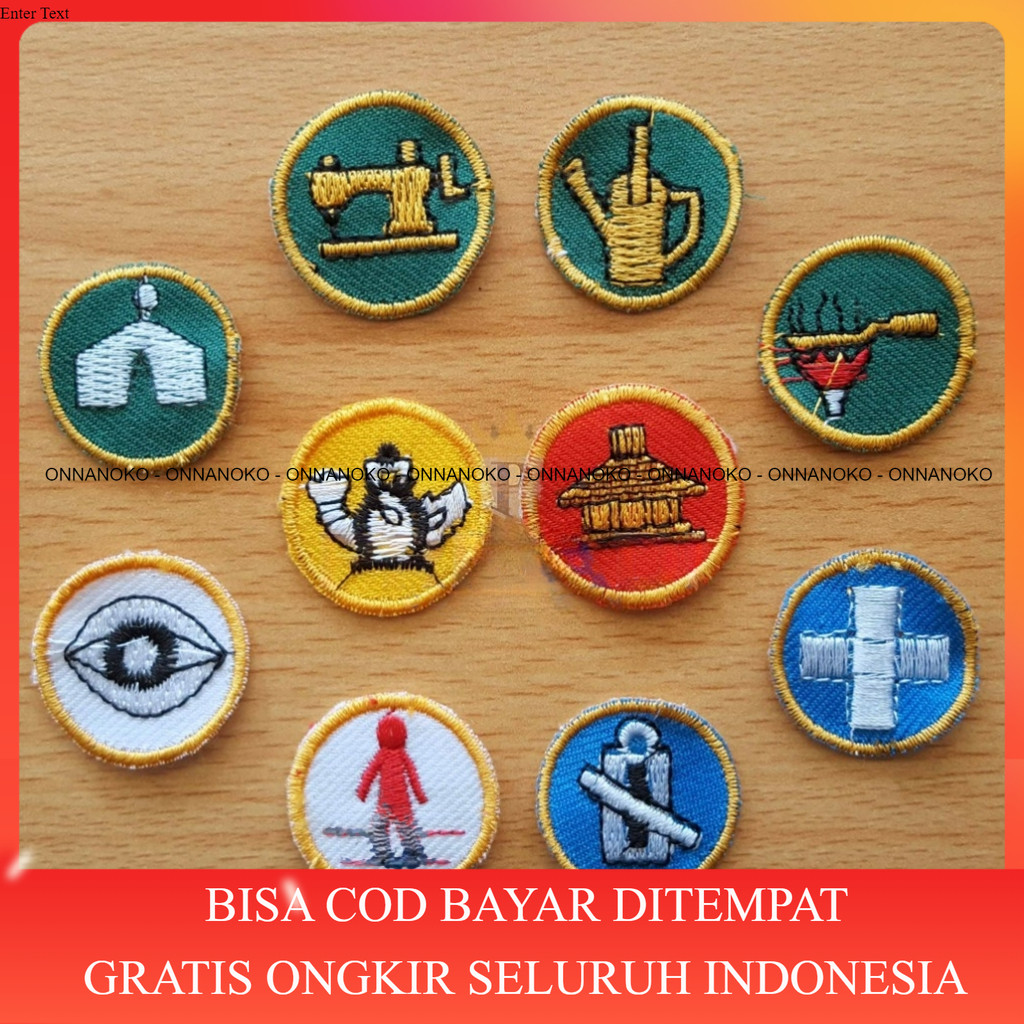 [COD] (100biji) TKK Bordir Pramuka 10 wajib Siaga Penggalang Penegak Onnanoko