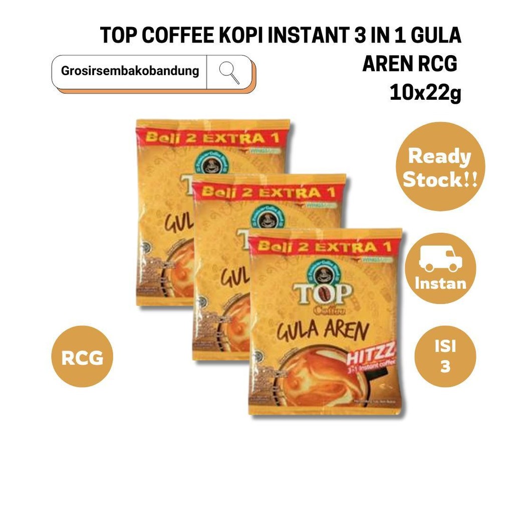 

TOP COFFEE KOPI INSTANT 3 IN 1 GULA AREN RCG 10x22g - 3 Rcg - Kota Bandung