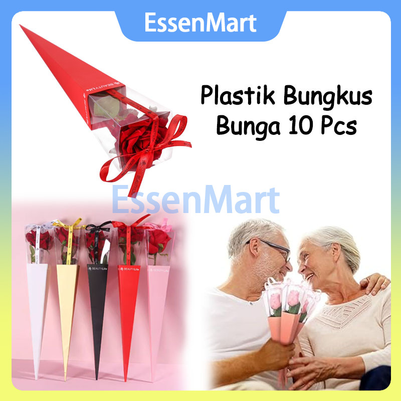 

Plastik Bungkus Bunga 10 Pcs / Kertas Pembungkus Buket Satu Bunga Mawar / Plastic Single Flowers Cellophane