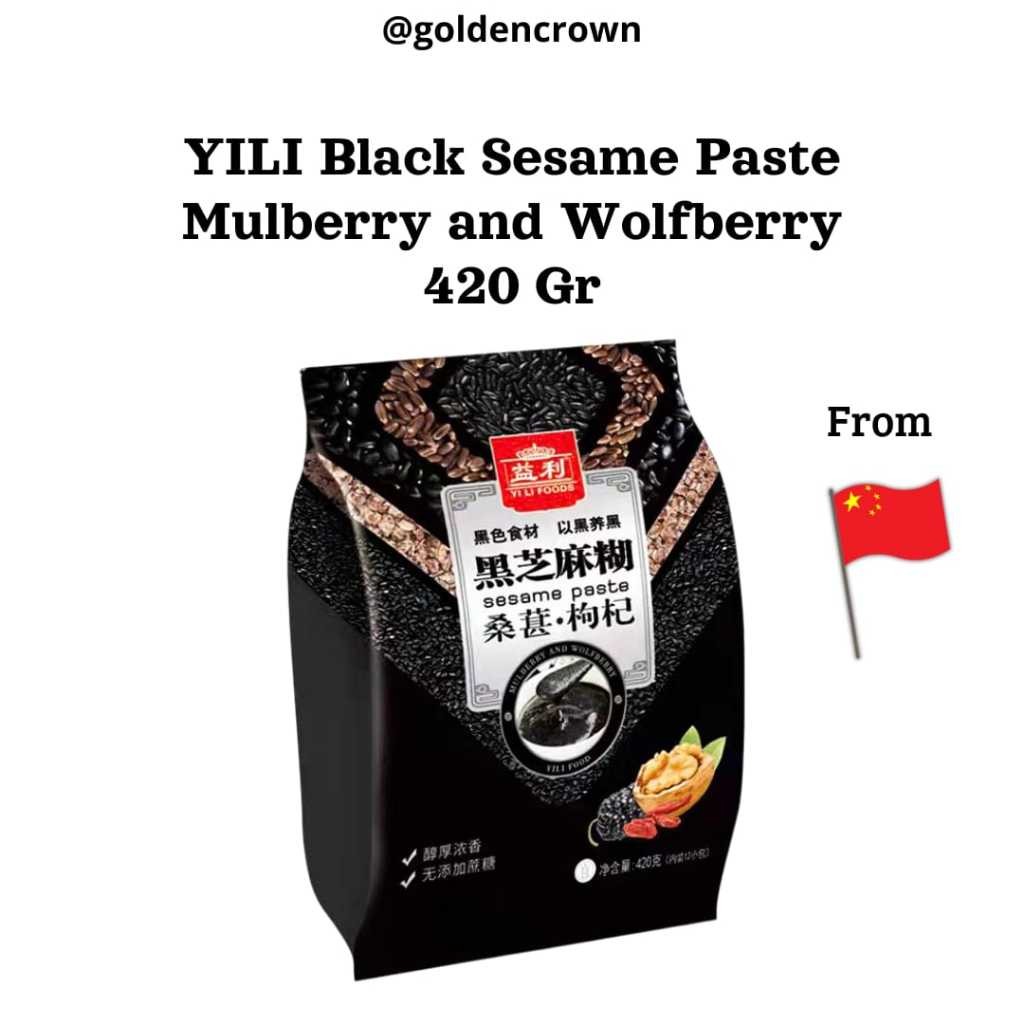 

YILI Black sesame Paste Mulberry and Wolfberry / Sereal Wijen hitam, Mulberry dan Gojiberry 420g