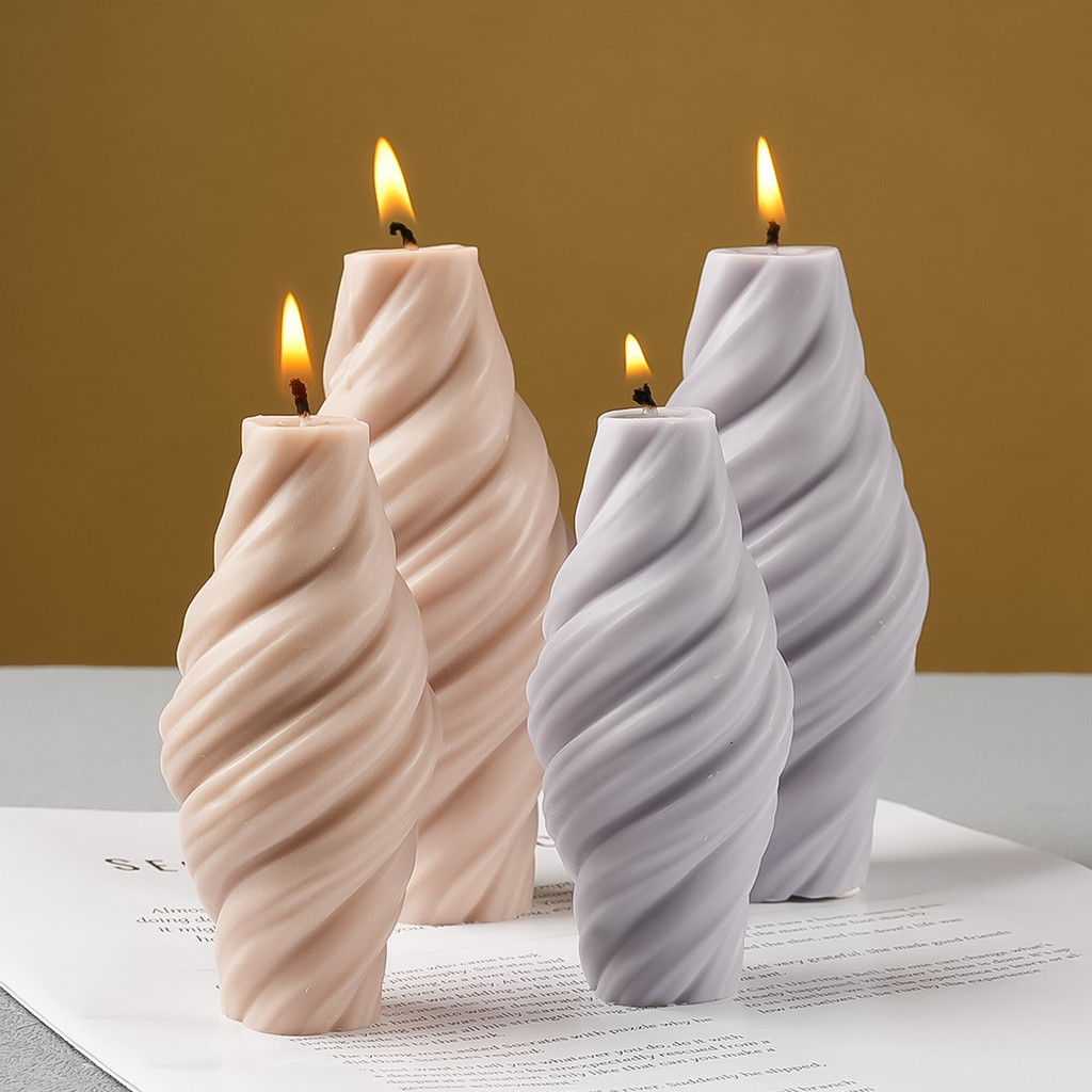 

Spiral Candle Silicone Mold DIY Geometric Shape Scented Candle Casting Resin Mould Handmade Gypsum Concrete 3D Crafts Home Decor
