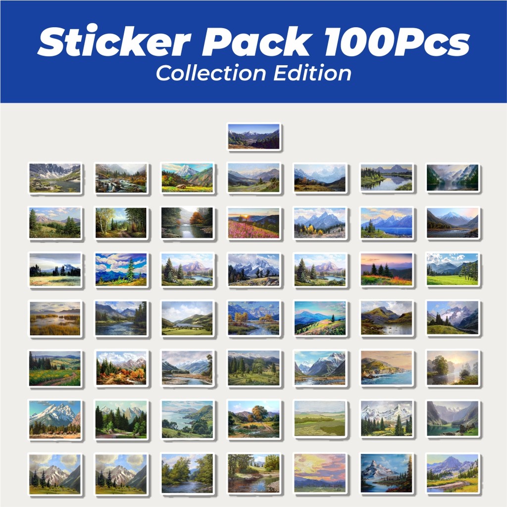 

Hot Stiker INS Landscape Oil Painting Lucu Anti Air Stikers Berperekat Waterproof Sticker Decal Buat Motor Helm Buku Journal Koper Casing HP Laptop Botol Minum