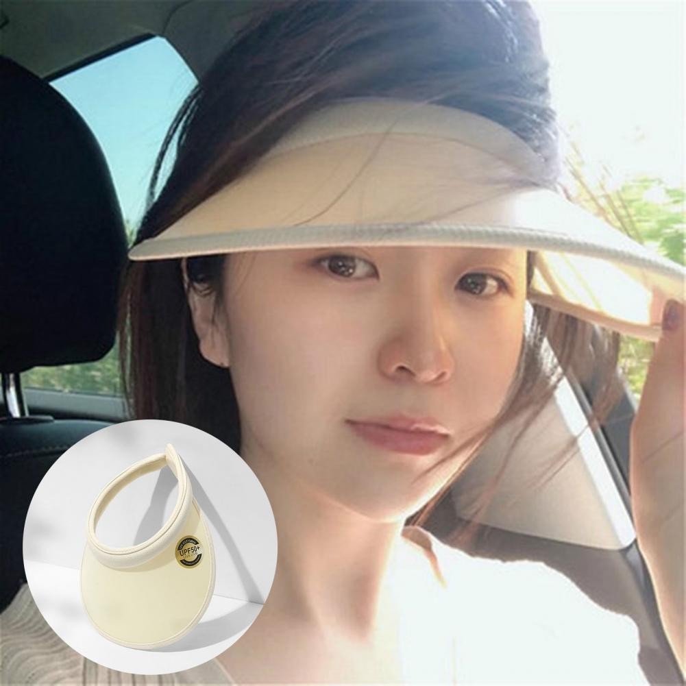 SANWOOD Topi Pantai Anti UV Wanita Sun Visor Hat PVC Breathable S 48-58cm - SAN-21
