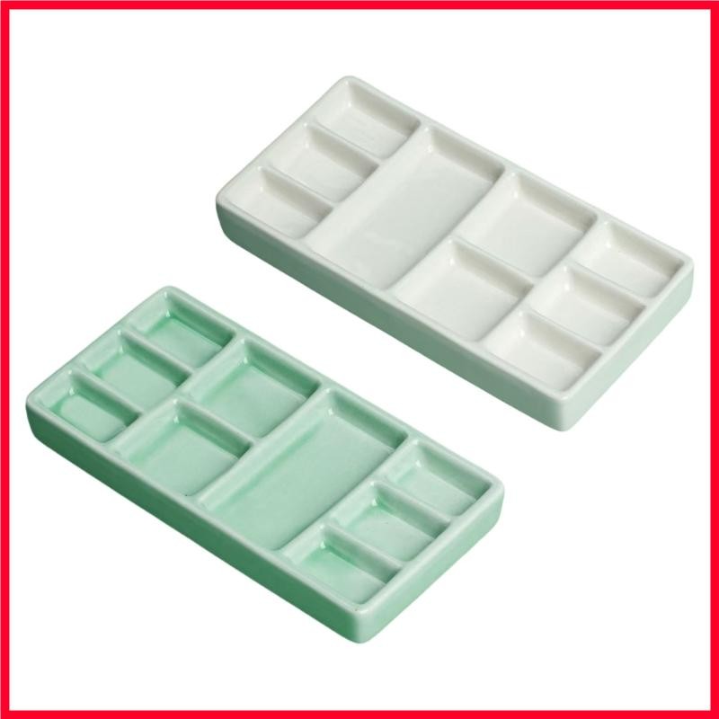 

R0JA Square Ceramic Paint Palette Paint Mixing Tray Portable Paint Mixing Palette