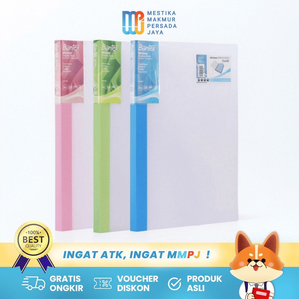 

Bantex Display Book Folio F4 Pastel Colour - Tempat Berkas Dokumen dengan 10/20/40 Pocket 3183CO