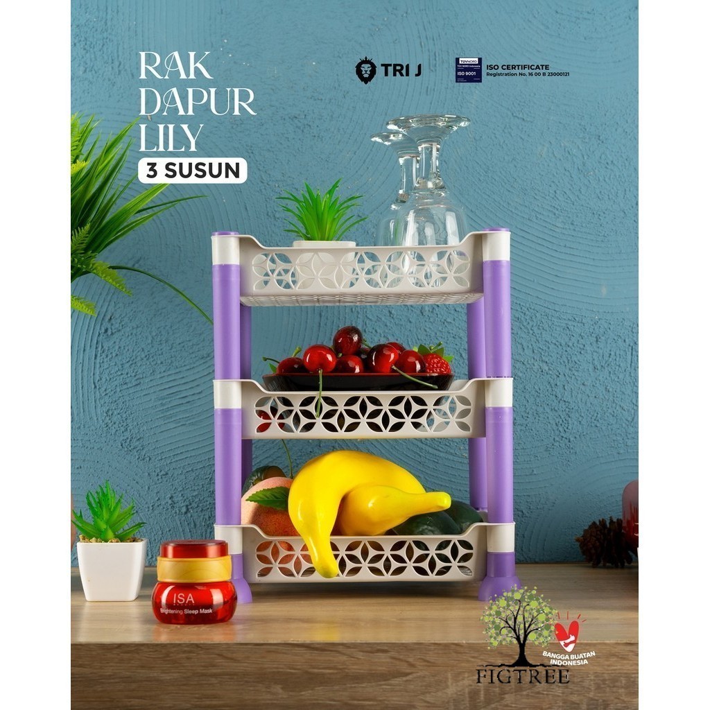 RAK DAPUR 3 TINGKAT - Rak Mini / Rak Bumbu / Rak Kosmetik / Rak Plastik