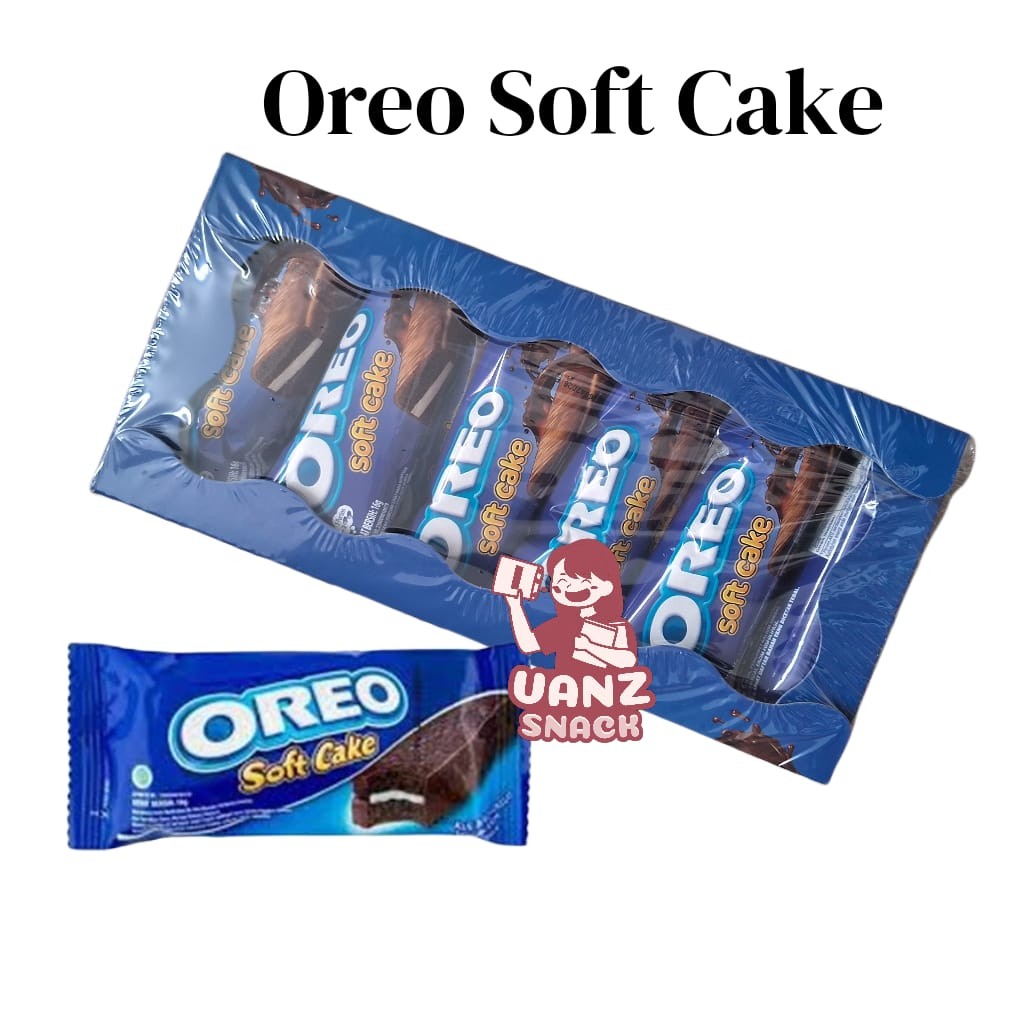 

Oreo Soft Cake Kue Bolu Cokelat Cream rasa Vanila Box isi 12 @16 gram Snack Cookies
