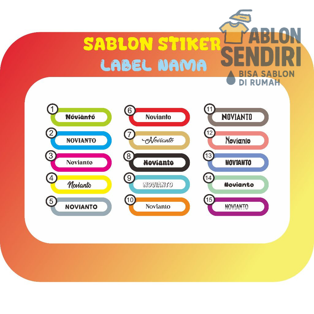 

Sablon Stiker Label Nama/Sablon Nama Setrika New Untuk Anak-anak dan Dewasa/Bahan Dtf Isi 30 Pcs Custom Label Nama