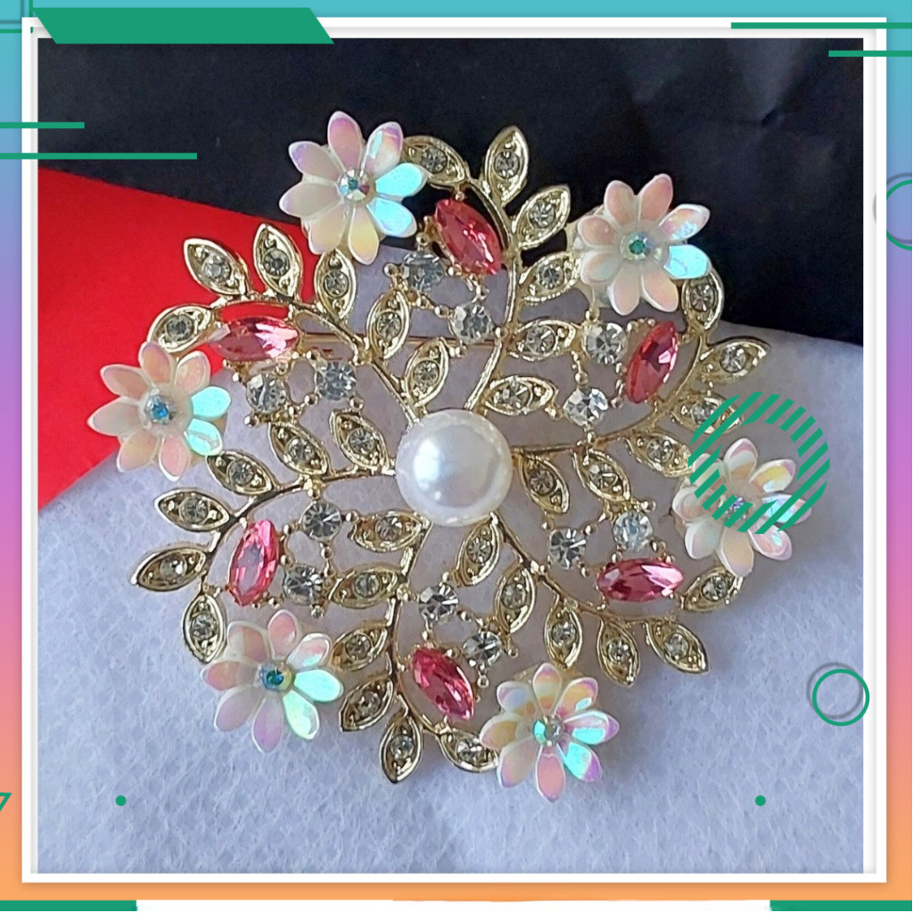 Bros Hijab Zircon Mewah - Pin Kerudung Import Bergaya Korea