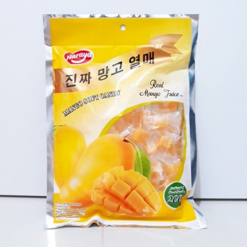 

[300] S118 | Naraya Soft Candy Mango Permen Lunak Aneka Rasa Buah Mangga 200gr JS