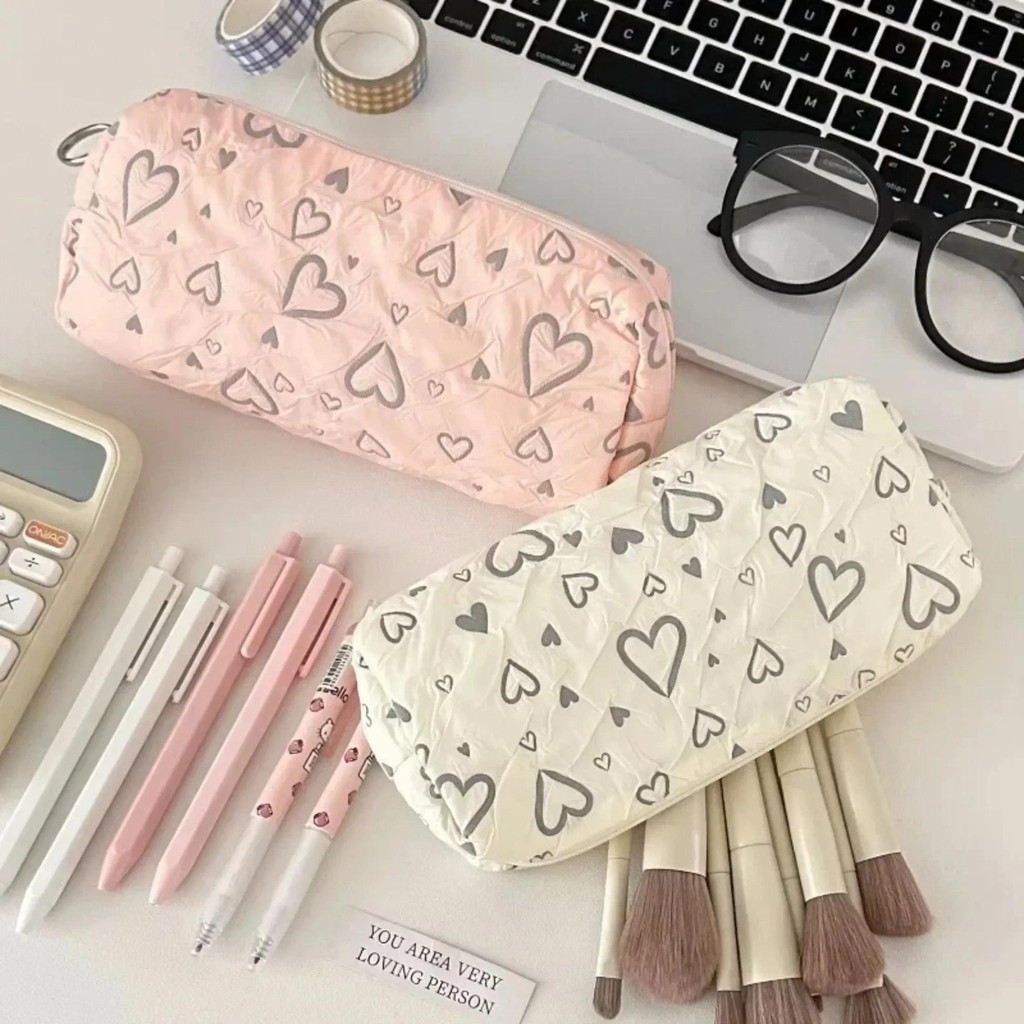 

Pencil Case Fashionable Love Pencil Case Large Capacity Stationery Storage Bag Soft Pen Bag Multifunctional Learning Supplies